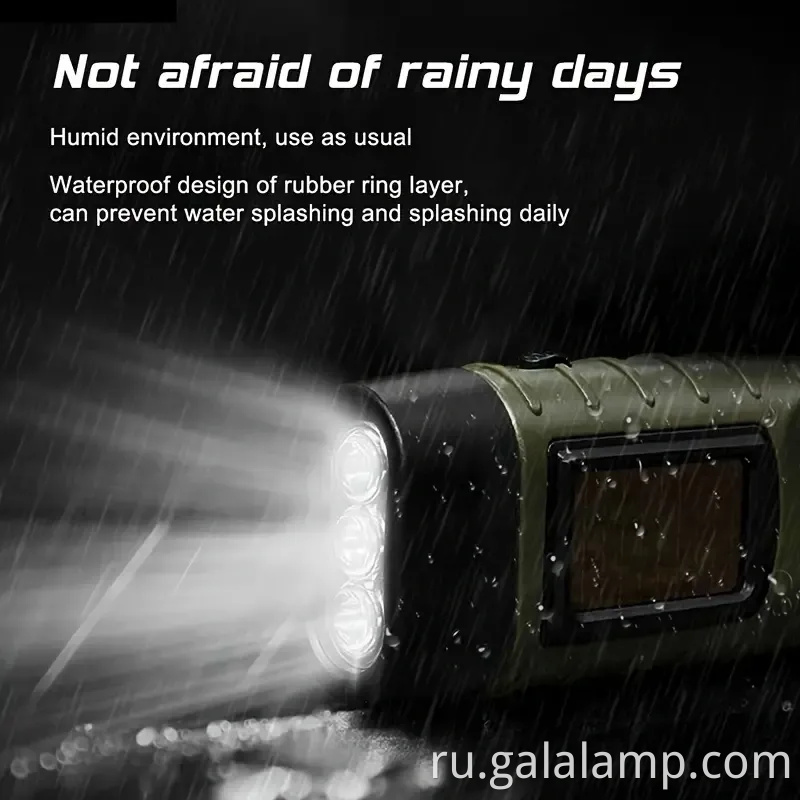 Светодиодный фонарик на солнечной энергии с наружным мощностью с системой зарядки рук